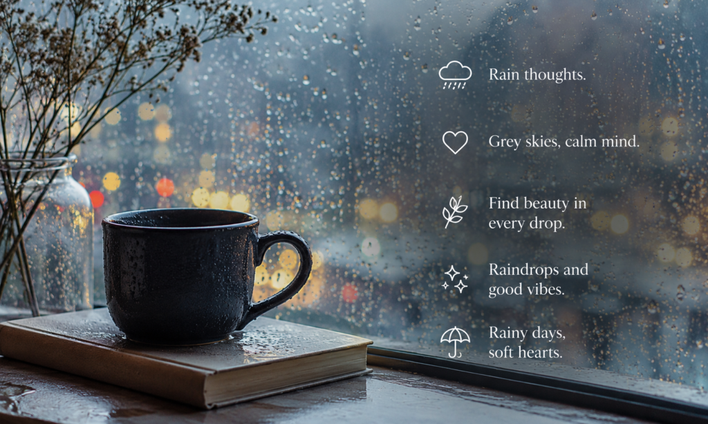 Aesthetic Rain caption