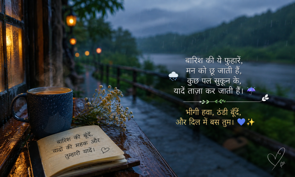 Rain Caption In Hindi