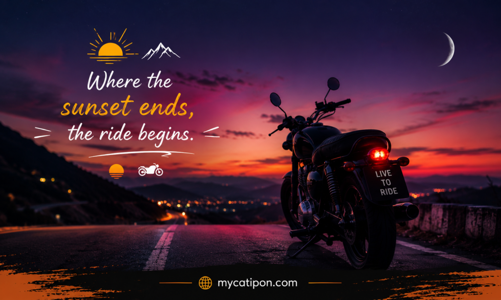 Sunset & Night Ride Bullet Captions