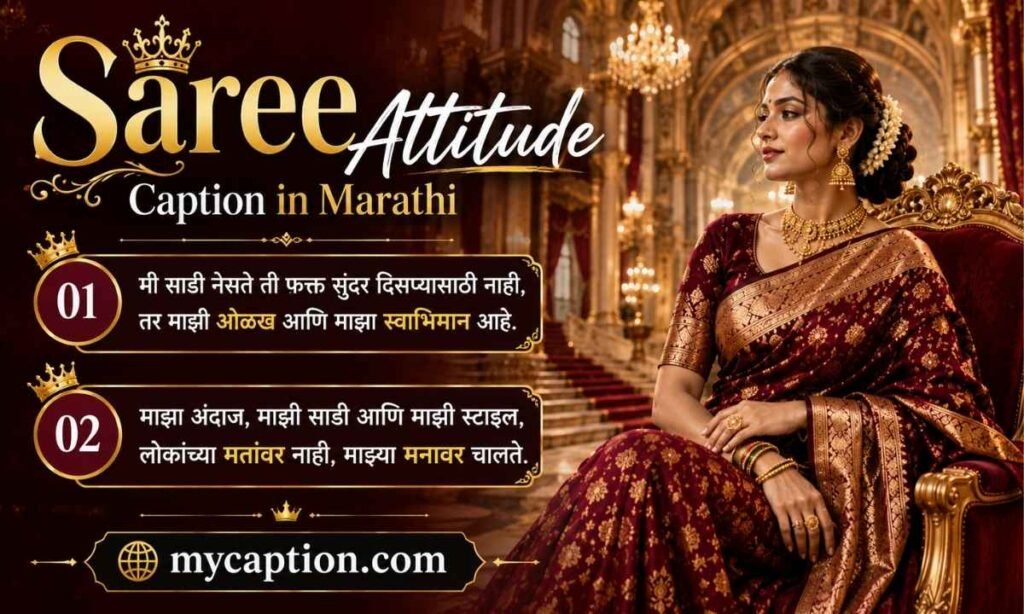 Saree Attitude Caption In Marathi