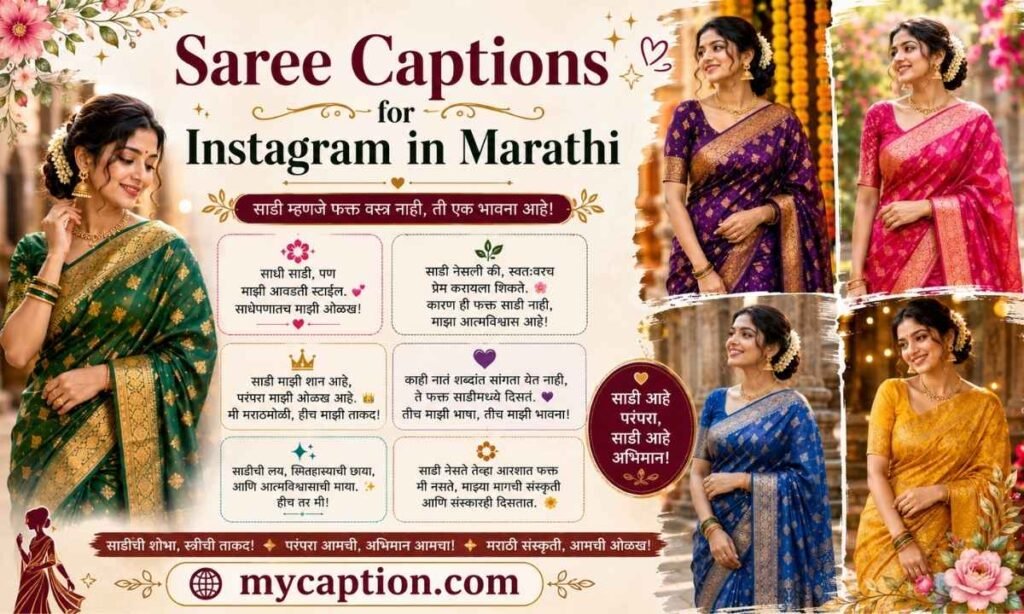 Saree Caption For Instagram In Marathi