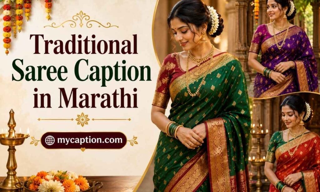 Traditional Saree Caption In Marathi